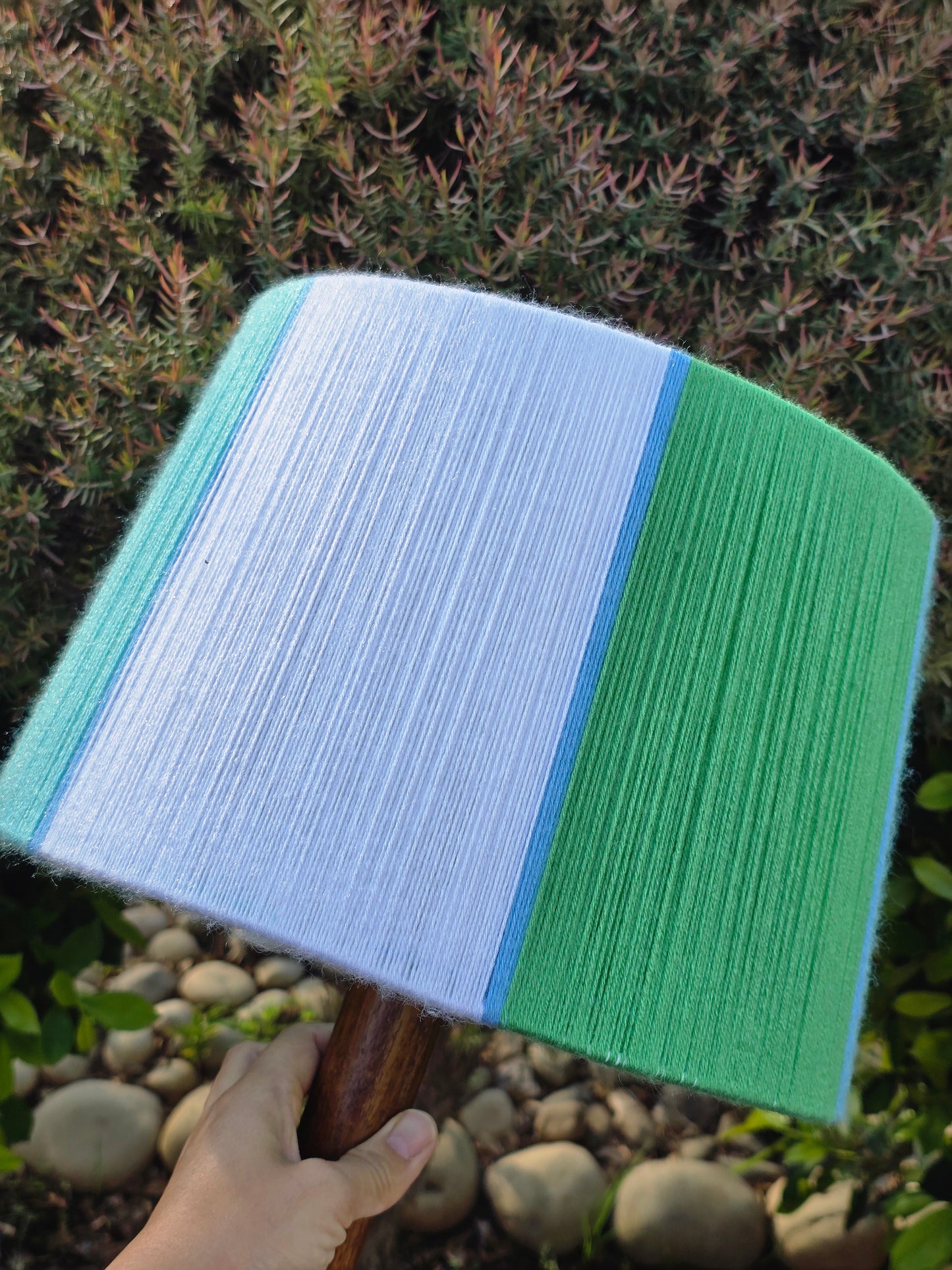 Green Striped Handmade Lampshade
