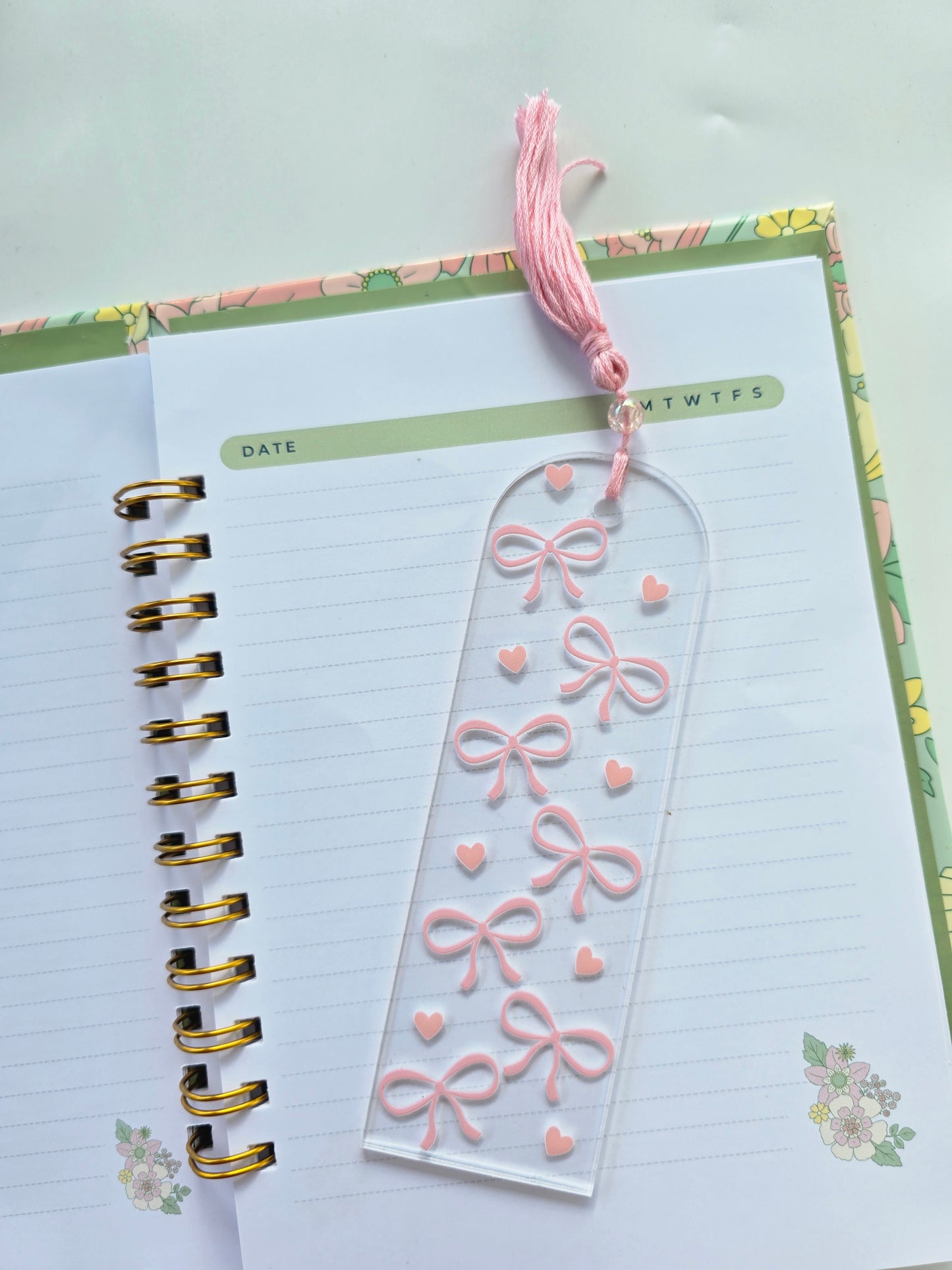 Bows and Hearts Acrylic Bookmark