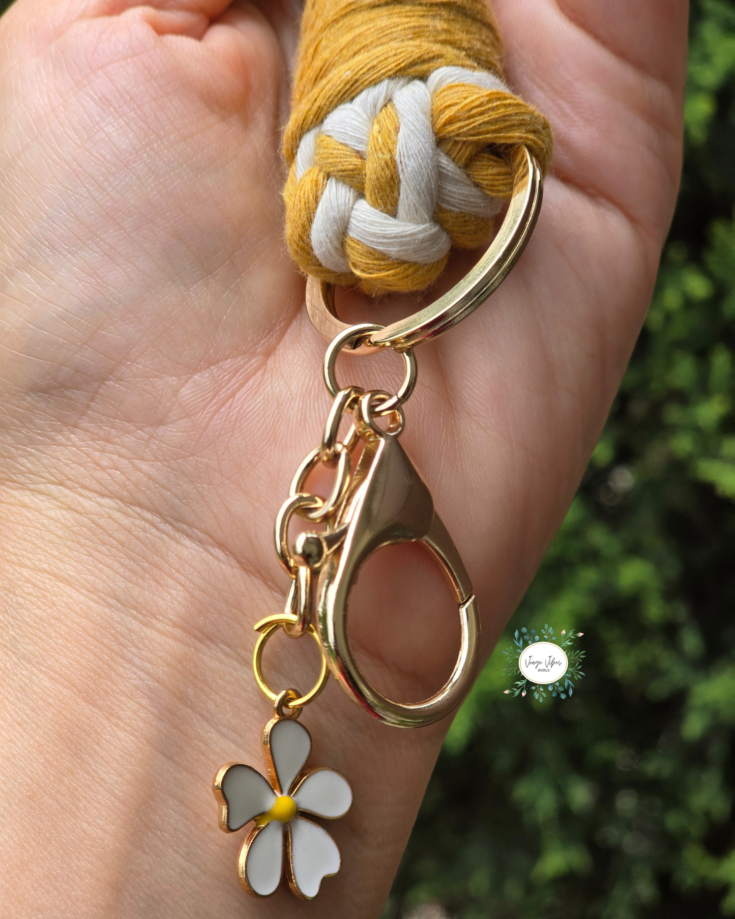 Off White and Mustard Macrame Wrislet