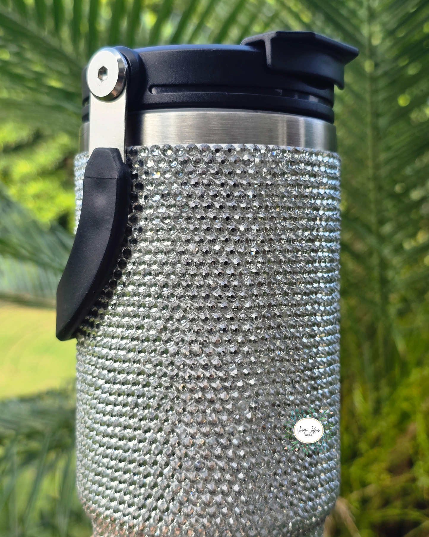 Silver Rhinestone Tumbler