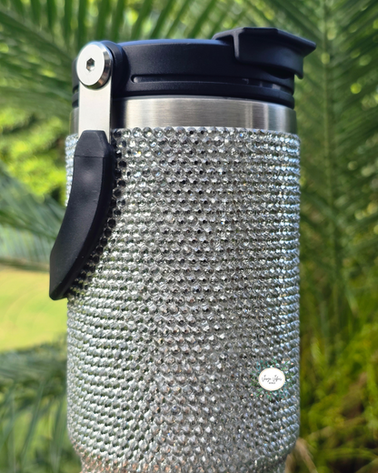 Silver Rhinestone Tumbler
