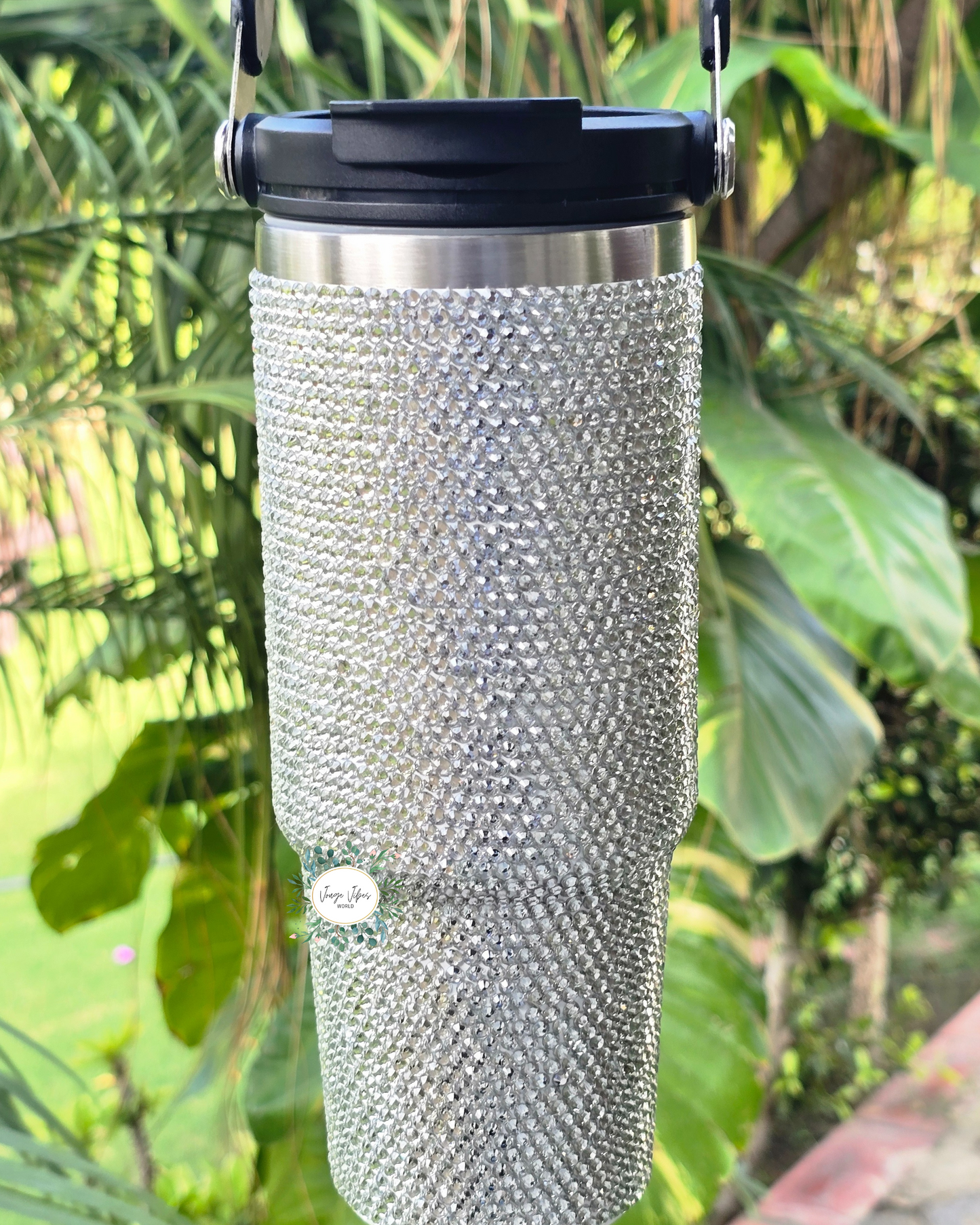 Silver Rhinestone Tumbler
