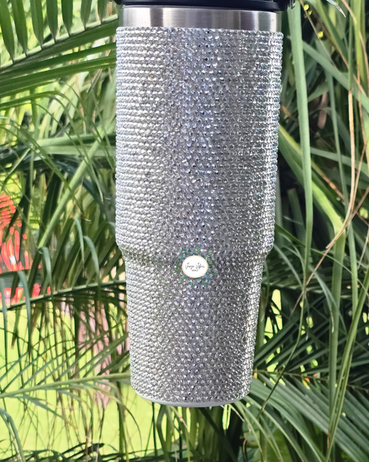 Silver Rhinestone Tumbler