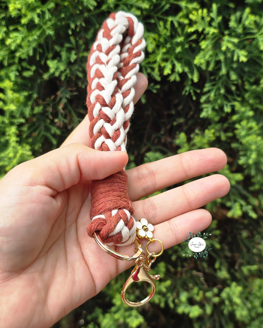 Off White and Chocolate Macrame Wrislet