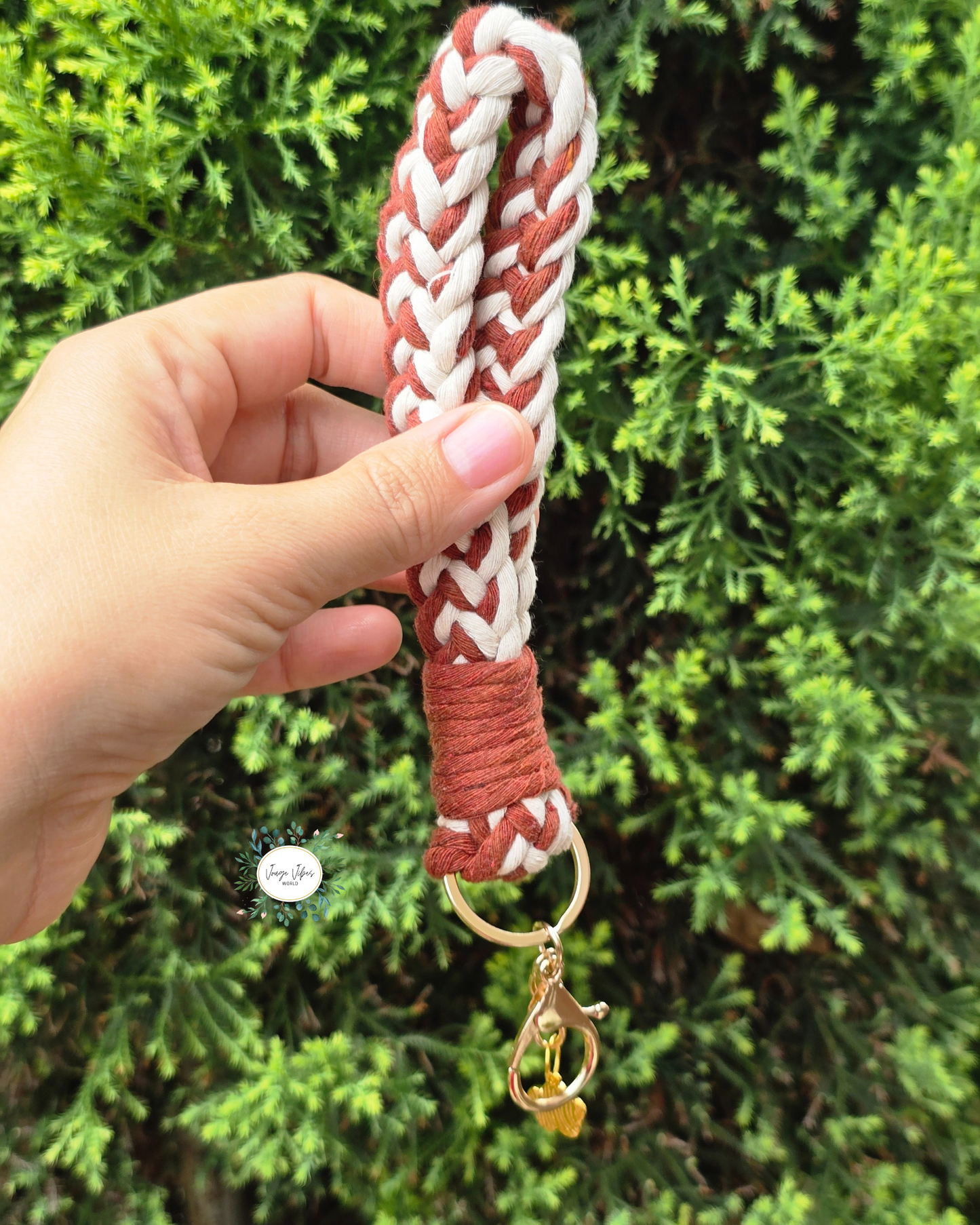 Off White and Chocolate Macrame Wrislet