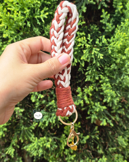 Off White and Chocolate Macrame Wrislet