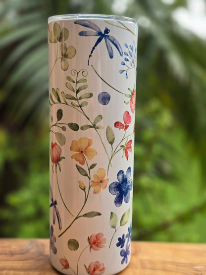 Wildflowers and Dragonflies Skinny Tumbler