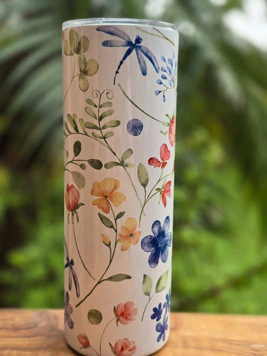 Wildflowers and Dragonflies Skinny Tumbler