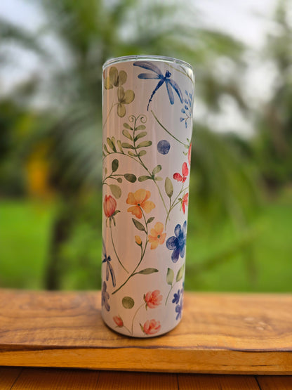 Wildflowers and Dragonflies Skinny Tumbler