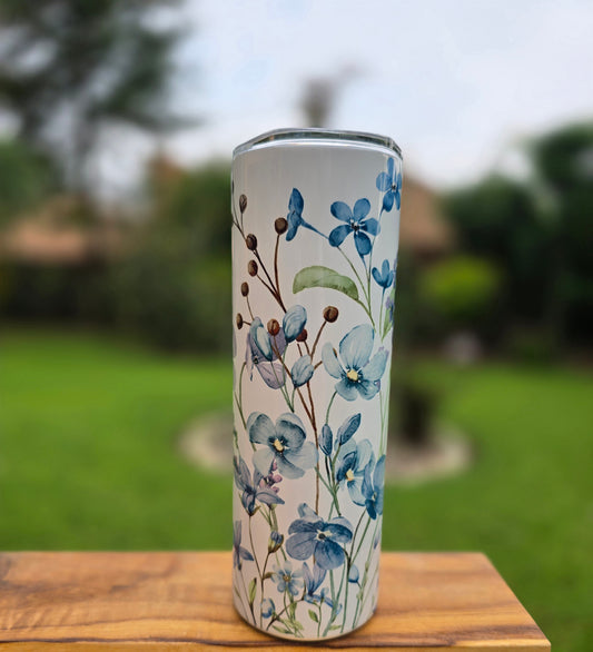 Blue Wildflowers Skinny Tumbler