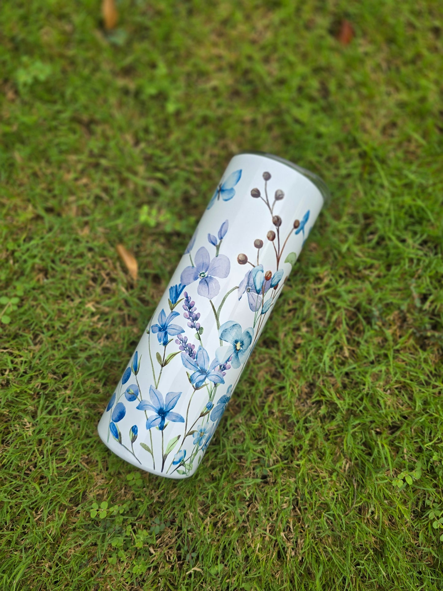 Blue Wildflowers Skinny Tumbler