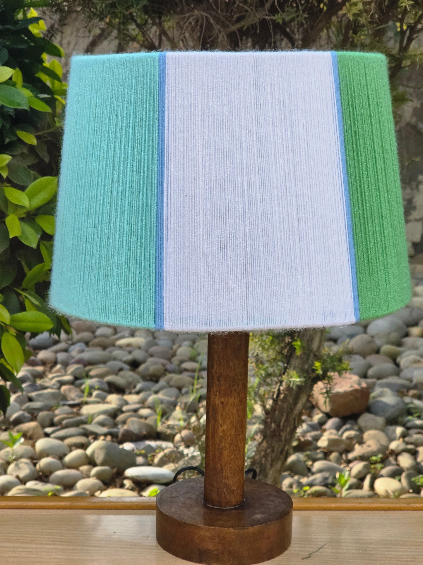 Green Striped Handmade Lampshade