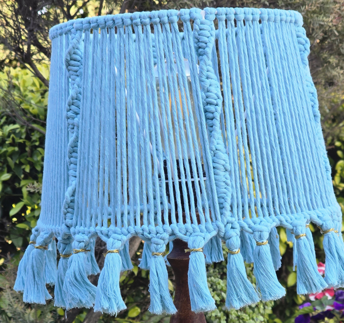 Blue Macrame Handmade Lampshade