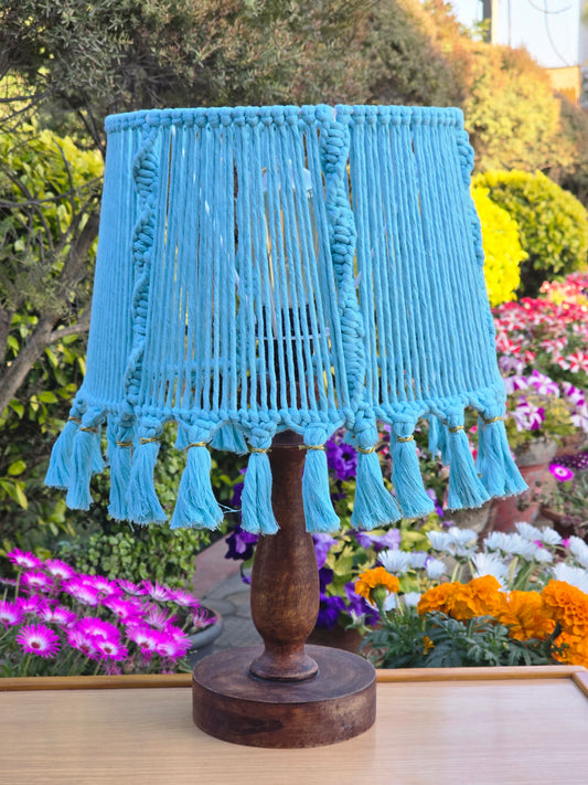 Blue Macrame Handmade Lampshade