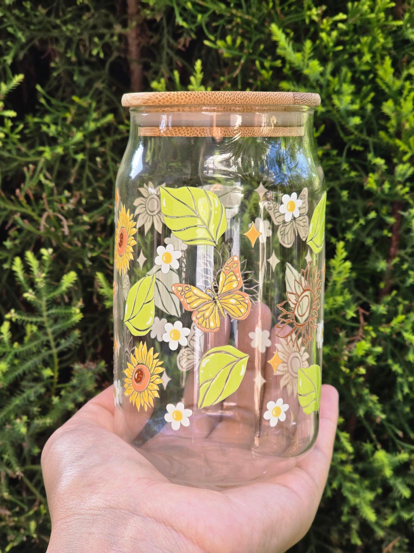 Sunflower Glass Can