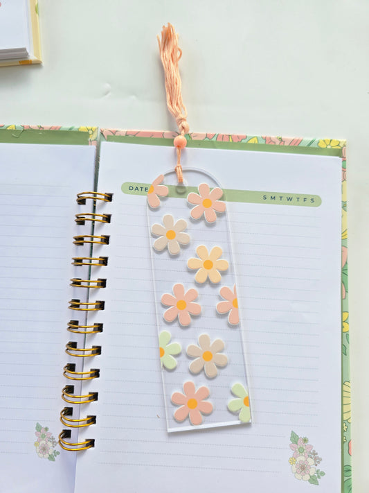 Pastel Flowers Acrylic Bookmark