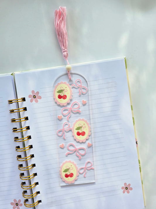 Cherries and Bows Acrylic Bookmark