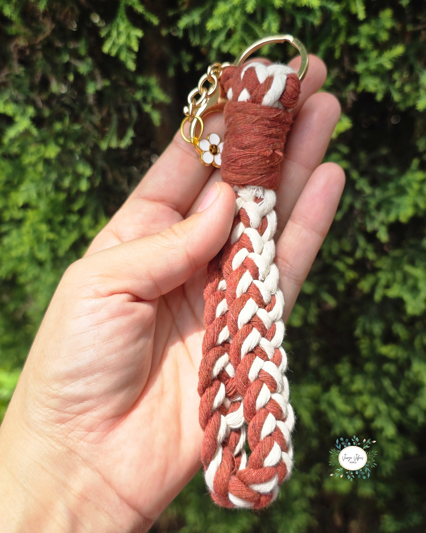 Off White and Chocolate Macrame Wrislet
