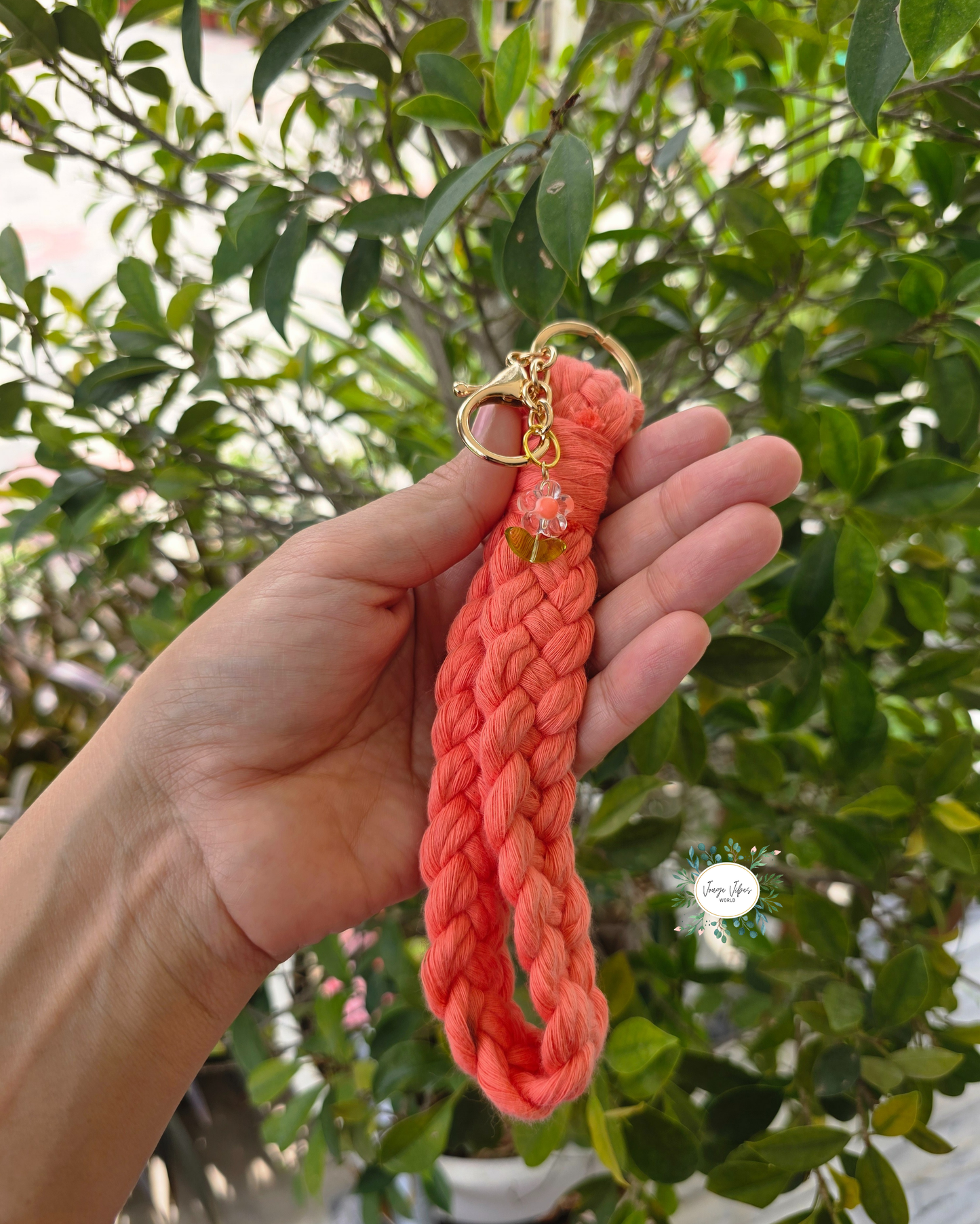 Peach Macrame Wrislet