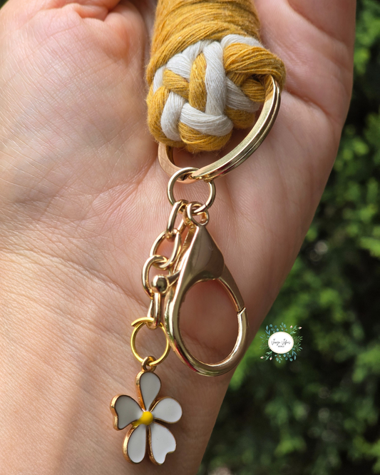 Off White and Mustard Macrame Wrislet