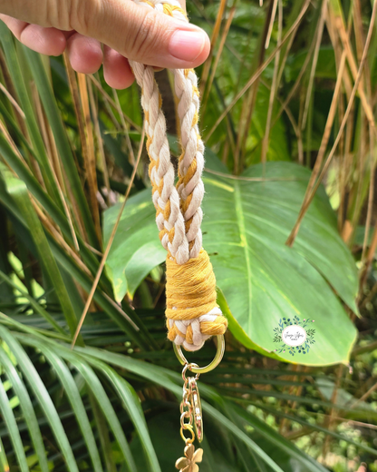 Off White and Mustard Macrame Wrislet