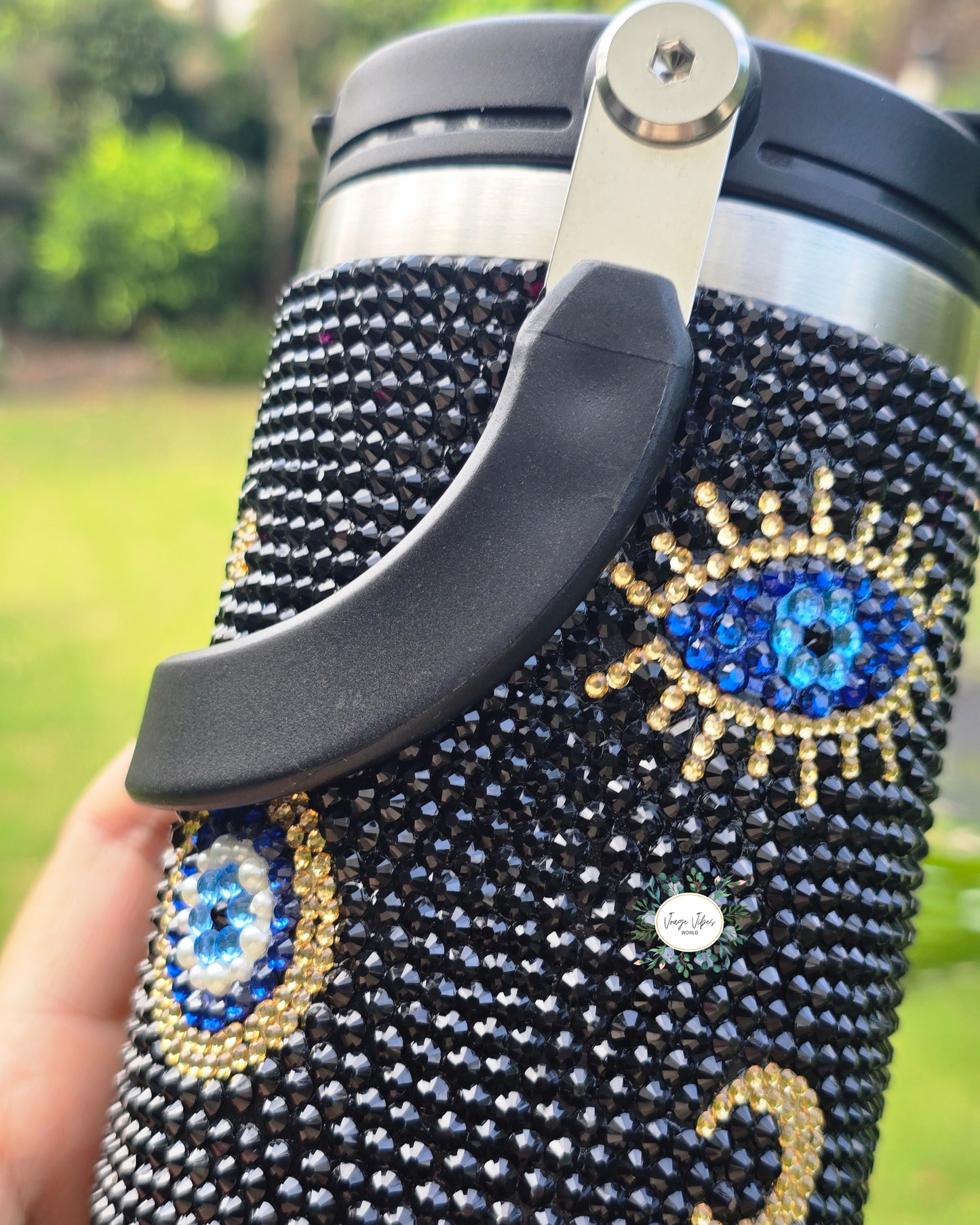 Black Evil Eye Rhinestone Tumbler