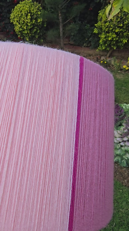 Pink and off-white Striped Handmade Lampshade